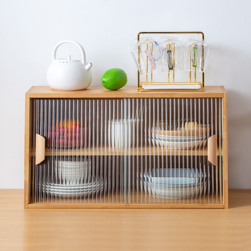 Desktop Organizer Bamboo - Armadietto da cucina in legno massello