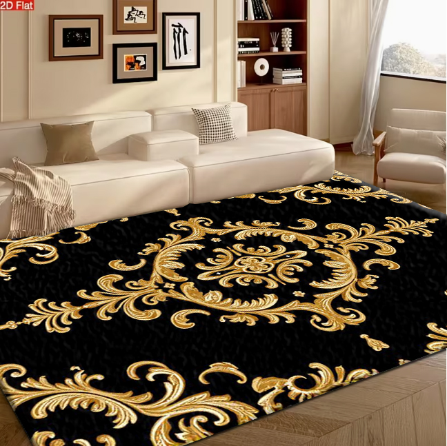Home Office Background - Tappeto Damascato Barocco di Lusso con