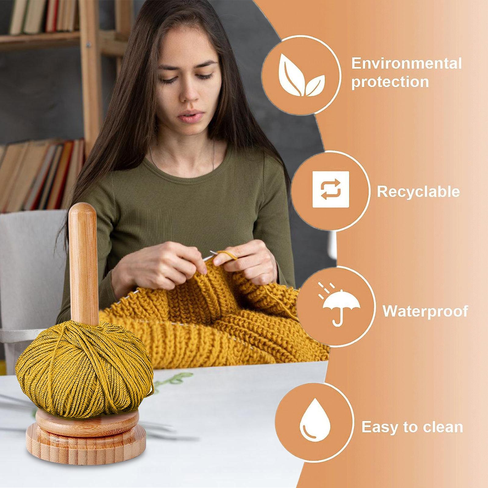 Desktop Organizer Bamboo - Porta Filati Girevole in Legno, Organizzatore