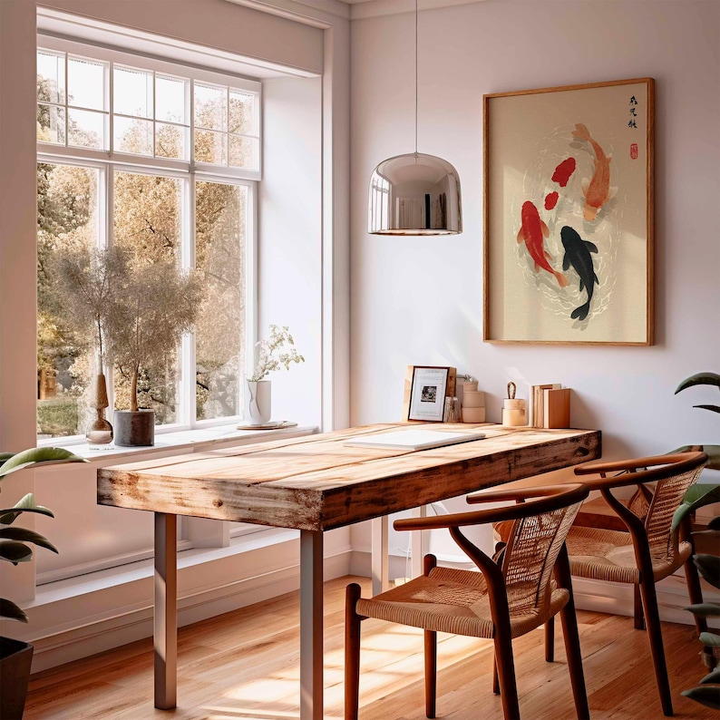 1 poster giapponese con pesci  - Home Office Japandi recensione e prezzo