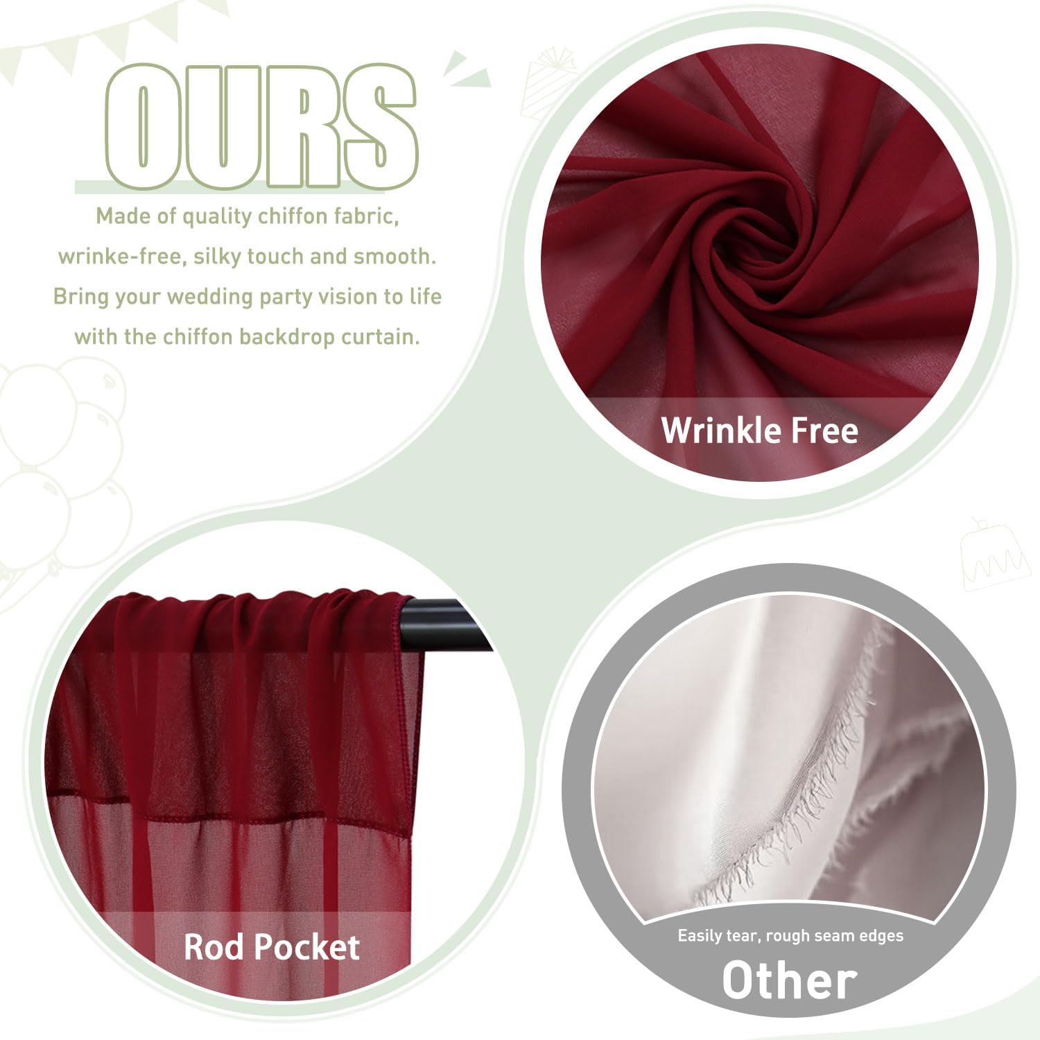 2 tende per fondale bordeaux,  - Home Office Backdrop recensione e prezzo