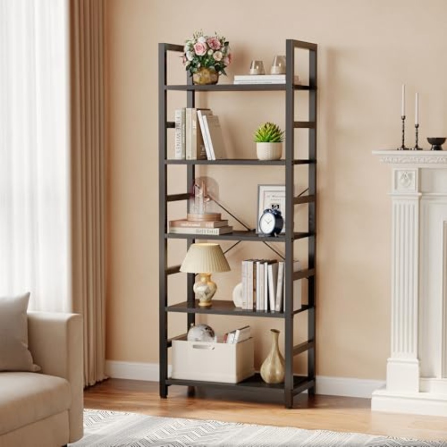 Libreria a 5 Ripiani, Scaffale - Home Office In Living Room recensione e prezzo
