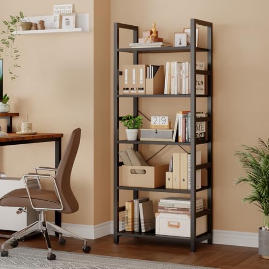 Libreria a 5 Ripiani, Scaffale - Home Office In Living Room recensione e prezzo